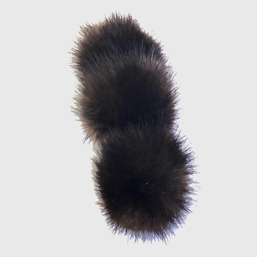 Vintage Brown Mink Fur Hair Clip